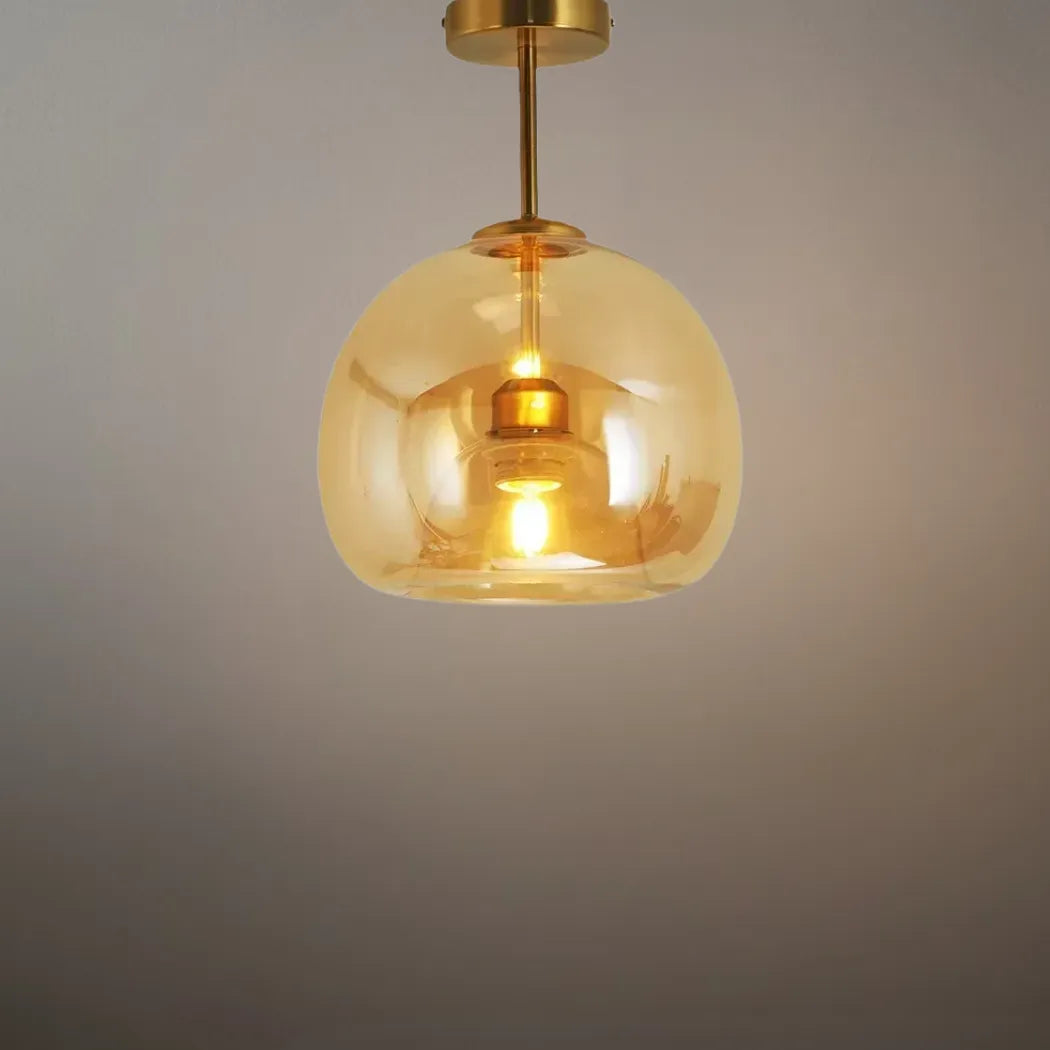 Vetro Modern Globe LED Ceiling Light/Pendant Light – Black/Gold for Hallway